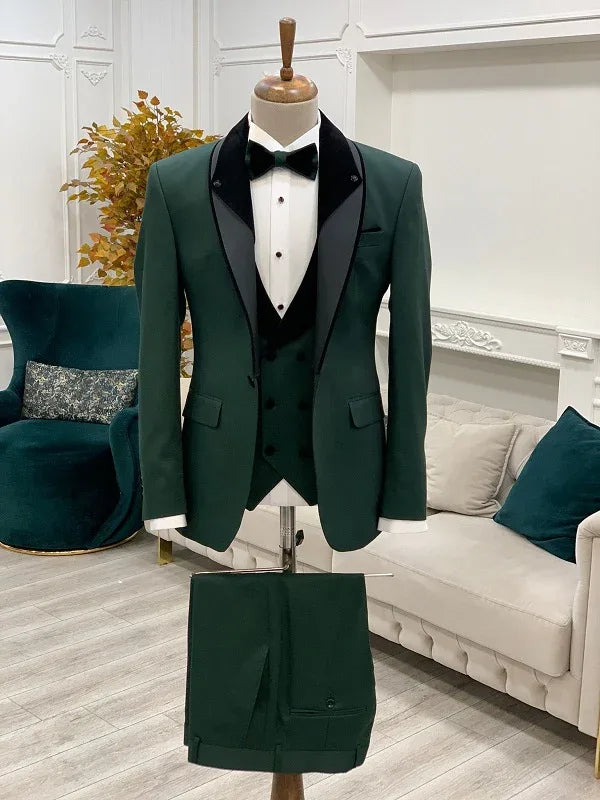 Green Slim Fit Groom Wedding Tuxedo For Men By Gentwith Gent With