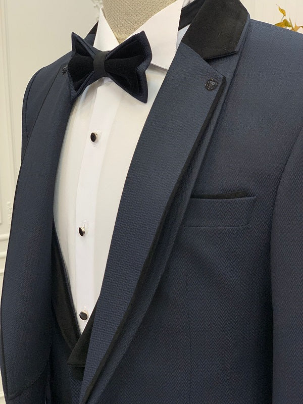 Deerfield Slim Fit Notch Lapel Midnight Blue Tuxedo