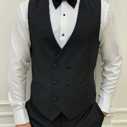 Deerfield Slim Fit Floral Patterned Navy Blue Tuxedo