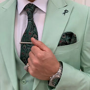 Destin Slim Fit Peak Lapel Sage Green Suit