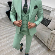 Destin Slim Fit Peak Lapel Sage Green Suit