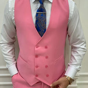 Destin Slim Fit Peak Lapel Pink Suit