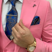 Destin Slim Fit Peak Lapel Pink Suit