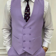 Destin Slim Fit Peak Lapel Purple Suit