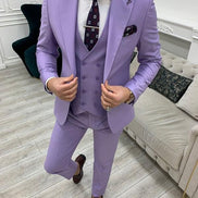 Destin Slim Fit Peak Lapel Purple Suit