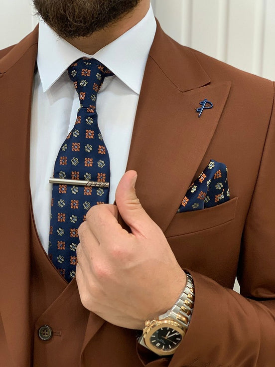 Rust Brown Peak Lapel Suit