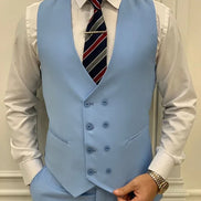 Destin Slim Fit Peak Lapel Light Blue Suit