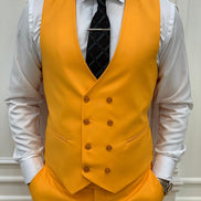 Destin Slim Fit Peak Lapel Yellow Suit