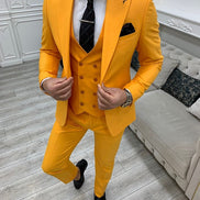 Destin Slim Fit Peak Lapel Yellow Suit