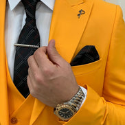 Destin Slim Fit Peak Lapel Yellow Suit