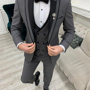 GentWith Elgin Gray Slim Fit Peak Lapel Tuxedo
