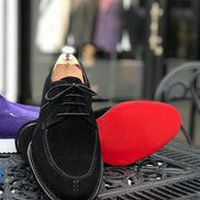 Elko Suede Leather Black Derby Shoes