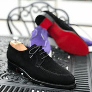 Elko Suede Leather Black Derby Shoes