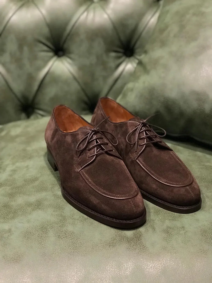 Elko Suede Leather Brown Derby Shoes