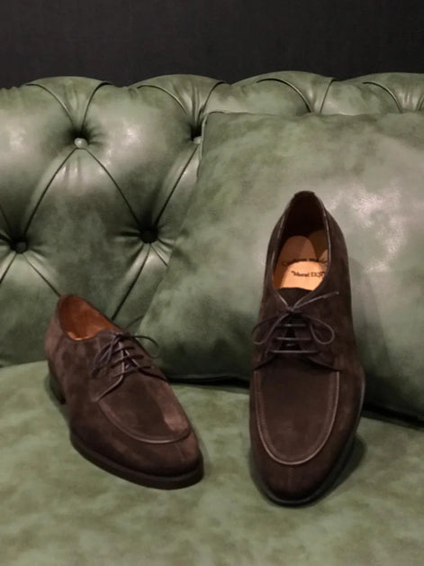 Elko Suede Leather Brown Derby Shoes