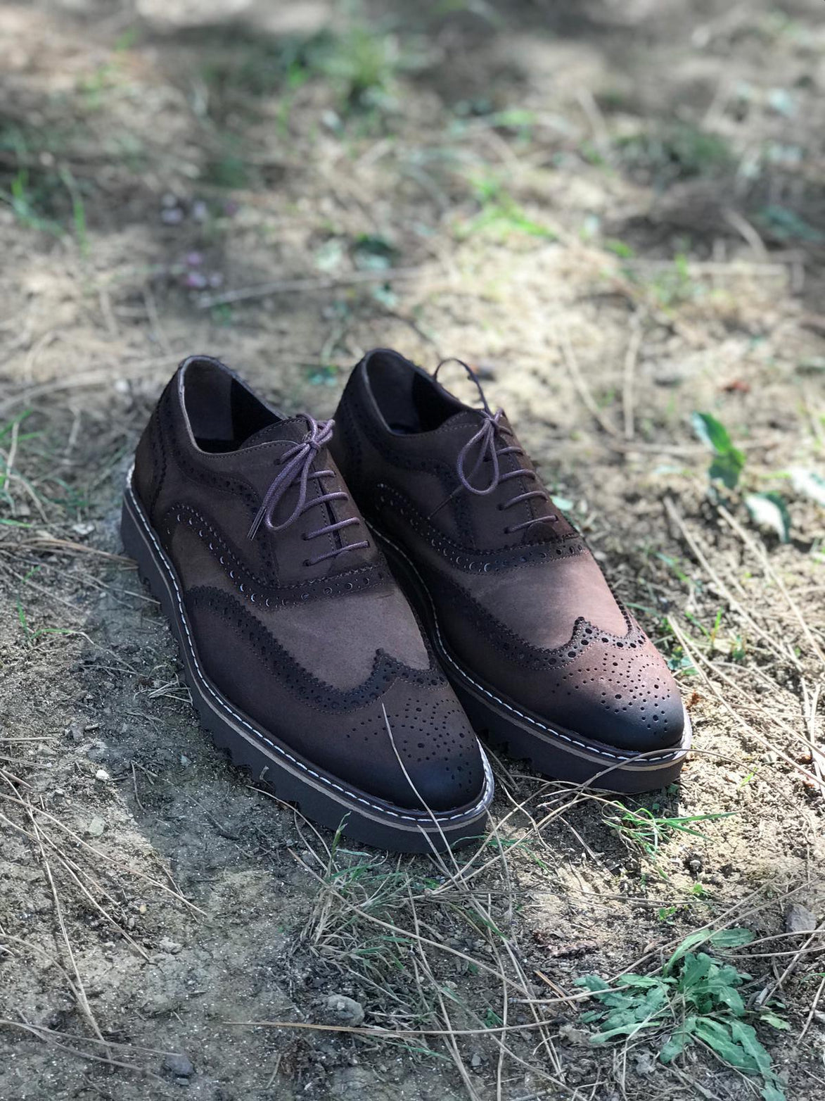 Elko Leather Wingtip Brown Oxford Shoes