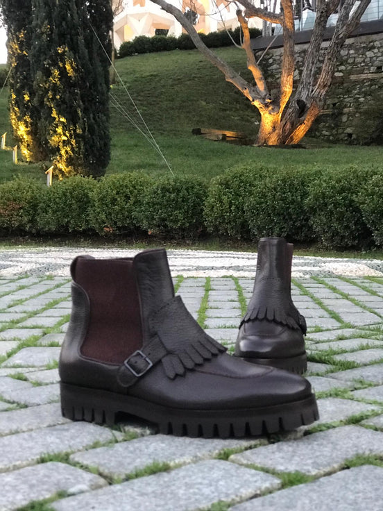 Brown Leather Chelsea Boots