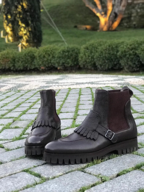 Elko Brown Leather Chelsea Boots