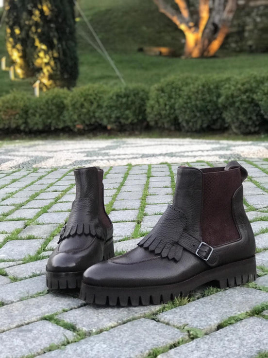 Brown Leather Chelsea Boots