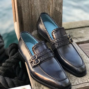 Elko Handmade Navy Blue Loafers