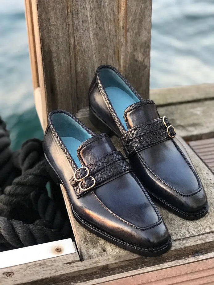Elko Handmade Navy Blue Loafers