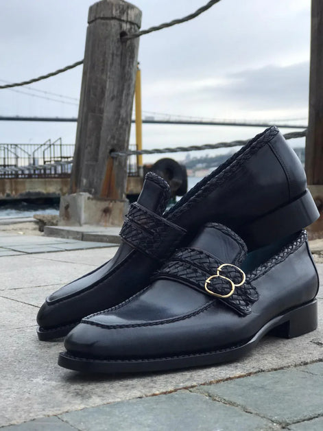 Elko Handmade Navy Blue Loafers
