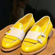 Elko Yellow Double Monk Strap Shoes
