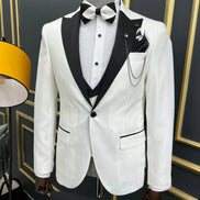 Ely Slim Fit Peak Lapel White Tuxedo