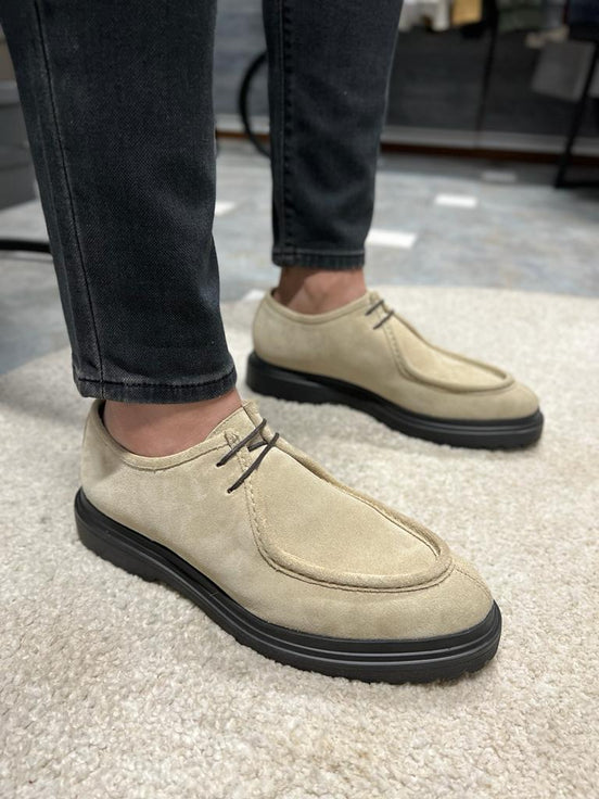 Beige Suede Boots