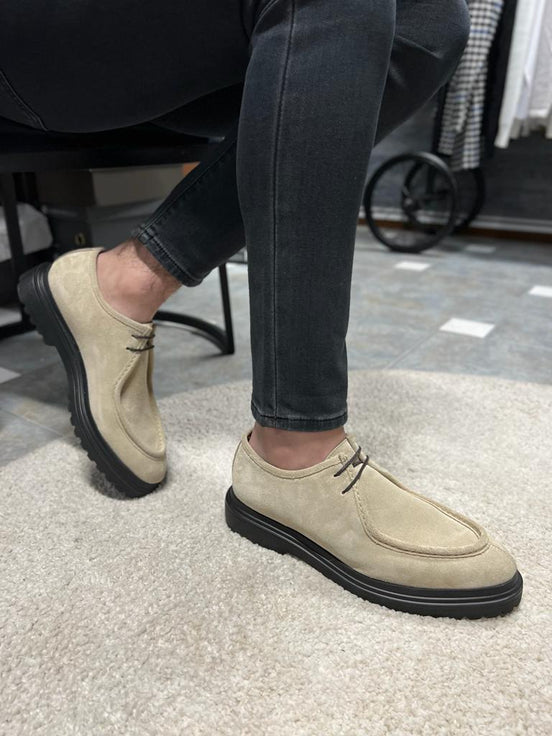 Beige Suede Boots