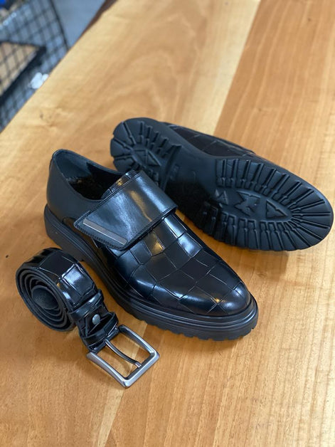 Empire Black Buckle Shoes