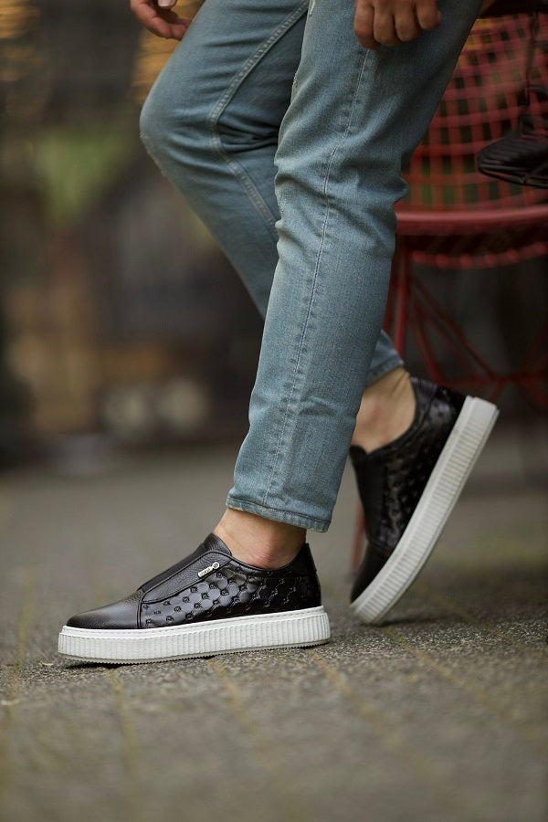 Empire Laceless Black Slip On Shoes