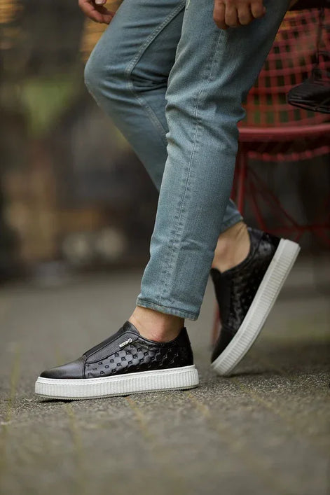 Empire Laceless Black Slip On Shoes