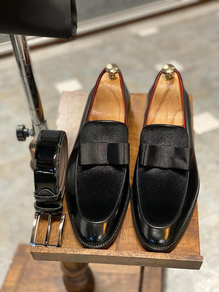 Empire Black Velvet Tuxedo Loafers