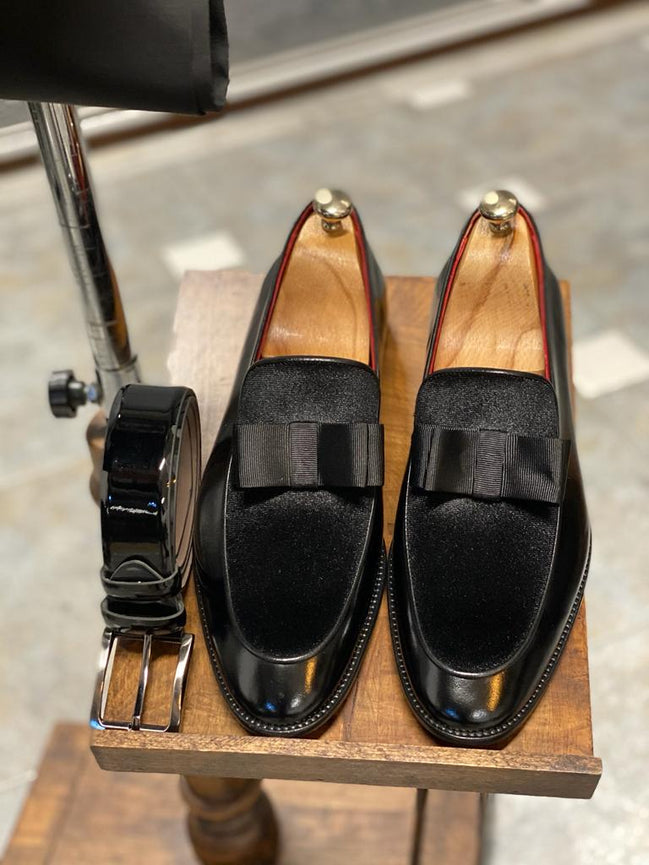 Empire Black Velvet Tuxedo Loafers