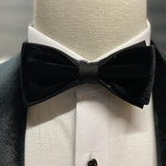Empire Black & White Slim Fit Velvet Shawl Lapel Wool Tuxedo
