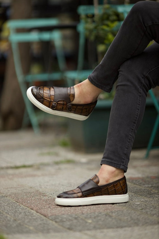 Brown Monk Strap Shoes