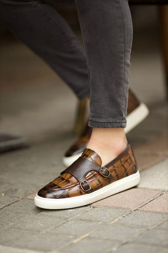 Brown Monk Strap Shoes