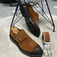 Empire Brown Buckle Suede Shoes