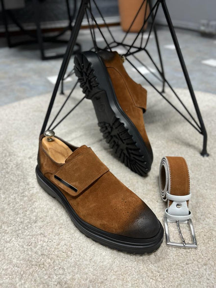 Empire Brown Buckle Suede Shoes