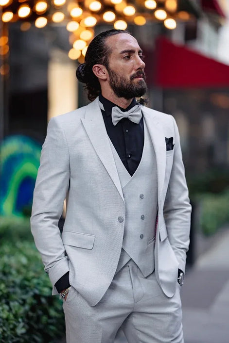 Empire Slim Fit Peak Lapel Gray Tuxedo