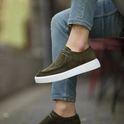 Empire Green Suede Laced Slip On Shoes