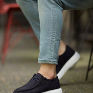 Empire Navy Blue Laced Slip On Shoes