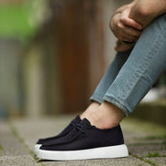 Empire Navy Blue Laced Slip On Shoes