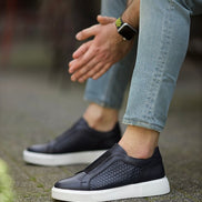 Empire Laceless Woven Navy Blue Slip On Shoes