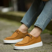 Empire Tan Laced Slip On Shoes