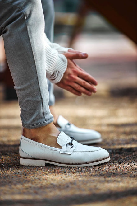 Empire White Bit Loafers