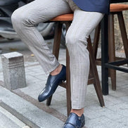 Enid Navy Blue Double Monk Strap Shoes