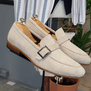 Houma Beige Suede Loafers