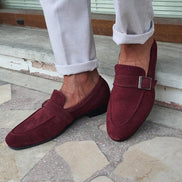 Houma Burgundy Suede Loafers